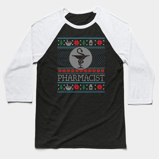 Pharmacy Student Pharmacist Ugly Christmas Xmas Baseball T-Shirt by mrsmitful01